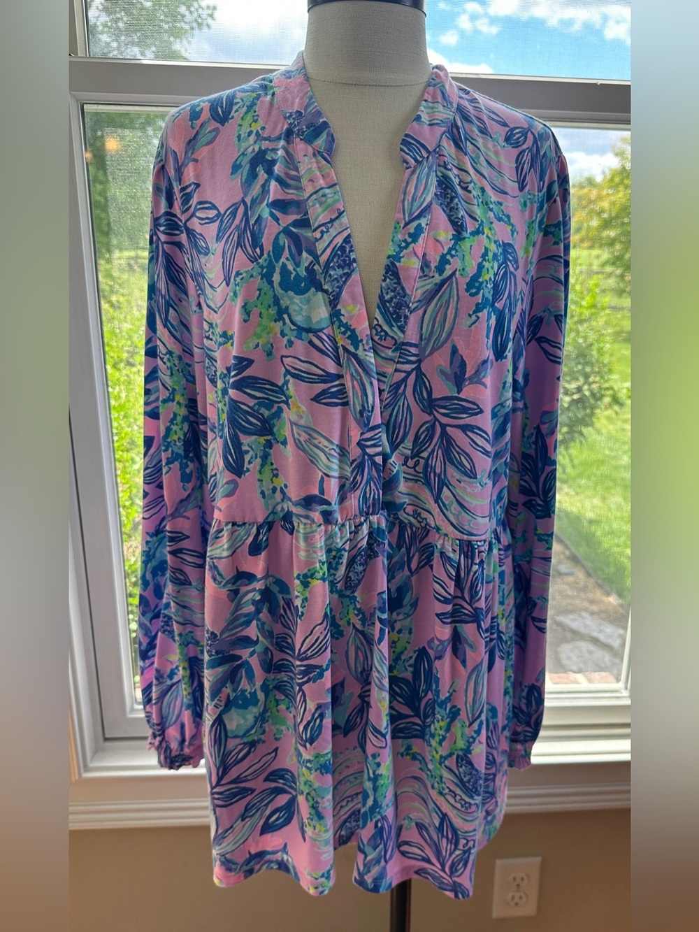 Lilly Pulitzer Winona Runic Top, Lilac Rose Just A Lil Jelly, Size XL